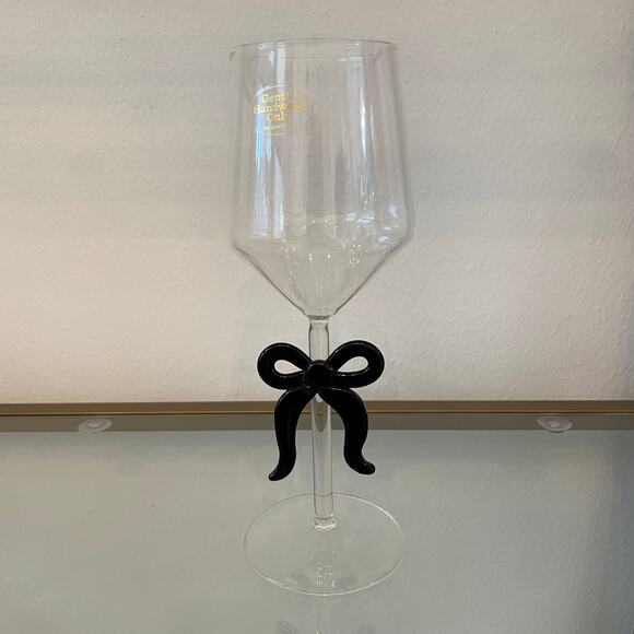 Black Bow Wine Glass Holiday Glam Barware NEW - Picture 12 of 13